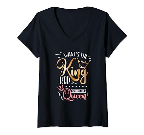 Schlafshirt Damen Queen Langschläfer Seitenschläfer T-Shirt mit V-Ausschnitt von Schlafshirts And Shorts Frauen Kurzarm Kinder