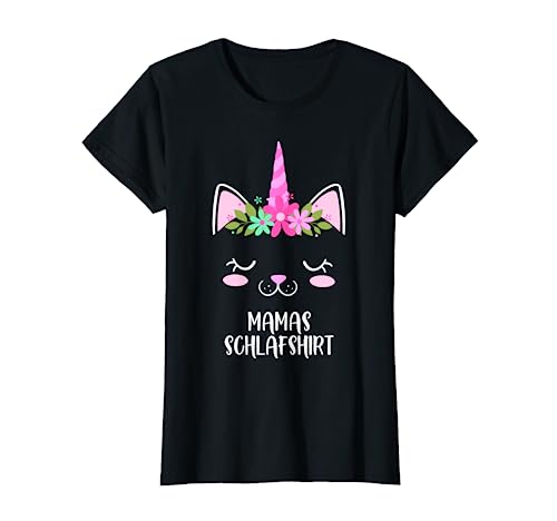 Mamas Schlafshirt - Einhorn Katze Frauen Muttertag Schlaf T-Shirt von Schlafshirts für Damen und Mamas