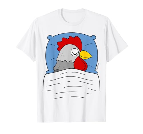 Schlafshirt Hahn mit Kissen Blau T-Shirt von Schlafys