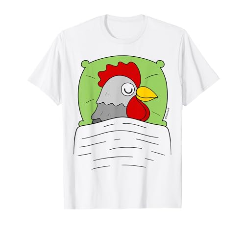 Schlafshirt Hahn mit Kissen Grün T-Shirt von Schlafys