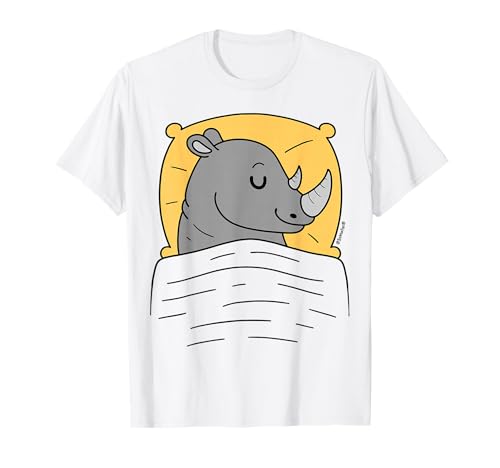 Schlafshirt Nashorn mit Kissen Orange T-Shirt von Schlafys