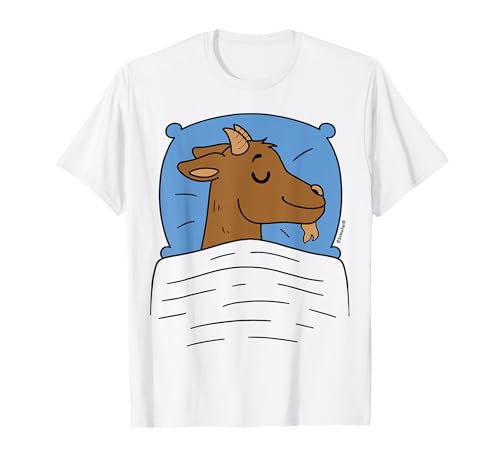 Schlafshirt Ziege Braun mit Kissen Blau T-Shirt Schlafshirt Ziege Braun mit Kissen Blau T-Shirt von Schlafys