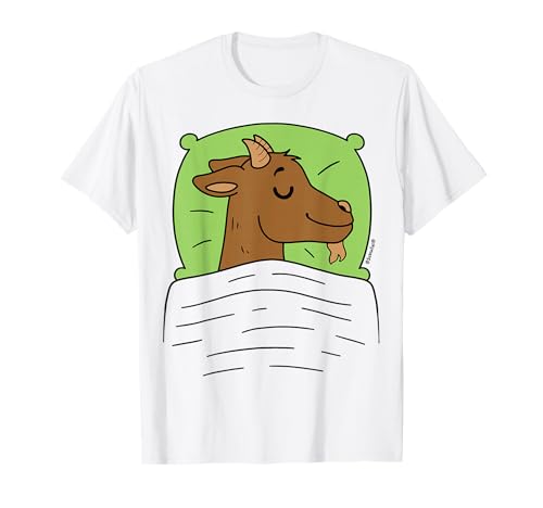 Schlafshirt Ziege Braun mit Kissen Grün T-Shirt Schlafshirt Ziege Braun mit Kissen Grün T-Shirt von Schlafys