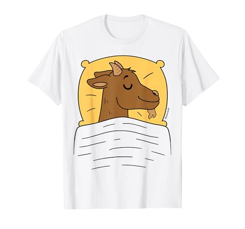 Schlafshirt Ziege Braun mit Kissen Orange T-Shirt Schlafshirt Ziege Braun mit Kissen Orange T-Shirt von Schlafys