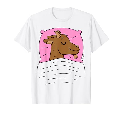 Schlafshirt Ziege Braun mit Kissen Rosa T-Shirt Schlafshirt Ziege Braun mit Kissen Rosa T-Shirt von Schlafys