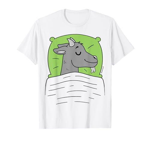 Schlafshirt Ziege Grau mit Kissen Grün T-Shirt Schlafshirt Ziege Grau mit Kissen Grün T-Shirt von Schlafys