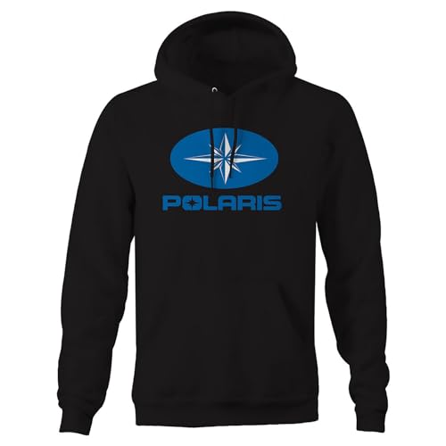 Schlag Polaris Blue Star Motorsports Mens Hoodies Unisex Pullover Hoody Black Sweatershirt 3XL von Schlag