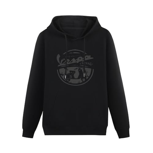 Vespa Vintage Scooter Mens Hoodies Unisex Pullover Hoody Black Sweatershirt XL von Schlag