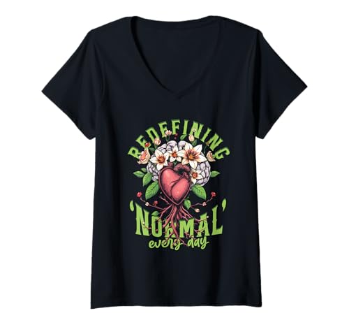 Damen Schlaganfall Erholung Redefining Normal Every Day T-Shirt mit V-Ausschnitt Damen Schlaganfall Erholung Redefining Normal Every Day T-Shirt mit V-Ausschnitt von Schlaganfall Awareness