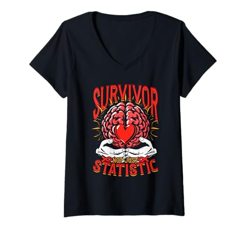 Damen Schlaganfall Erholung Survivor Not Just Statistic T-Shirt mit V-Ausschnitt Damen Schlaganfall Erholung Survivor Not Just Statistic T-Shirt mit V-Ausschnitt von Schlaganfall Awareness
