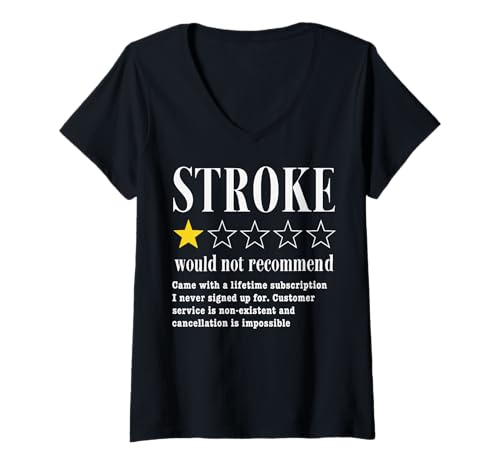 Damen Stroke Wouldn't Recommend Schlaganfall überlebender Lustig T-Shirt mit V-Ausschnitt Damen Stroke Wouldn't Recommend Schlaganfall überlebender Lustig T-Shirt mit V-Ausschnitt von Schlaganfall bewusstsein