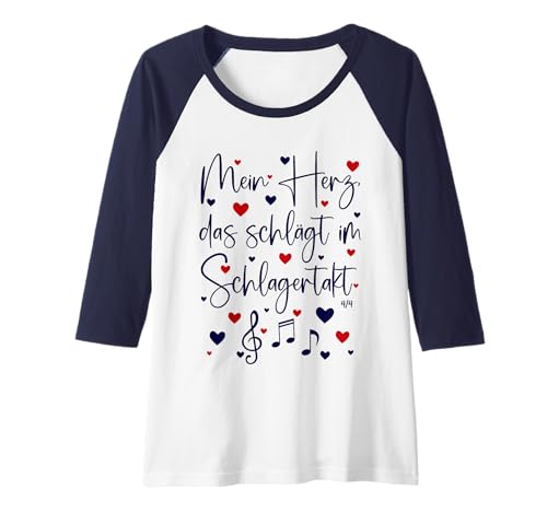 Damen Mein Herz, das schlägt im Schlagertakt Schlager Top Oberteil Raglan Damen Mein Herz, das schlägt im Schlagertakt Schlager Top Oberteil Raglan von Schlager Outfit Damen Schlagerparty Outfit Frauen