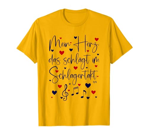 Damen Schlager Outfit Mein Herz, das schlägt im Schlagertakt T-Shirt Damen Schlager Outfit Mein Herz, das schlägt im Schlagertakt T-Shirt von Schlager Outfit Damen Schlagerparty Outfit Frauen