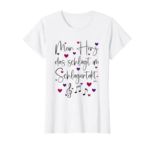 Mein Herz, das schlägt im Schlagertakt Schlager Outfit Damen T-Shirt von Schlager Outfit Damen Schlagerparty Outfit Frauen