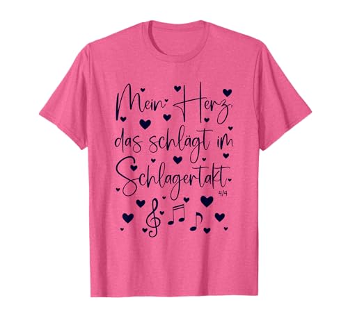 Schlager Damen Outfit Mein Herz, das schlägt im Schlagertakt T-Shirt von Schlager Outfit Damen Schlagerparty Outfit Frauen
