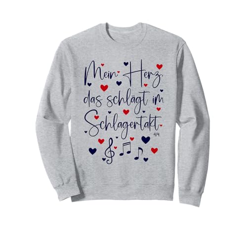 Schlager Outfit Damen Mein Herz, das schlägt im Schlagertakt Sweatshirt Schlager Outfit Damen Mein Herz, das schlägt im Schlagertakt Sweatshirt von Schlager Outfit Damen Schlagerparty Outfit Frauen
