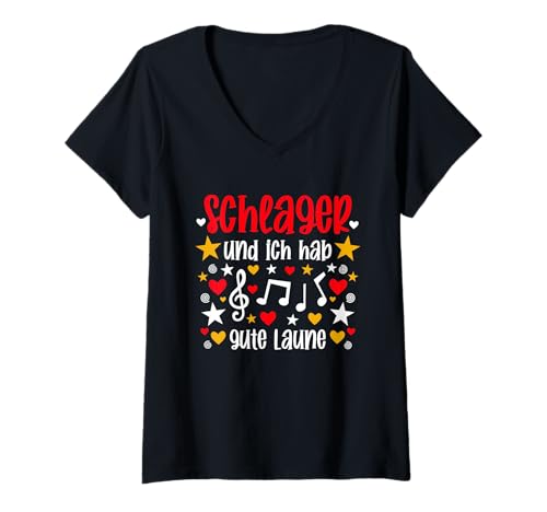 Damen Schlager Party Oberteil Damen Schlagerparty Outfit Frauen T-Shirt mit V-Ausschnitt Damen Schlager Party Oberteil Damen Schlagerparty Outfit Frauen T-Shirt mit V-Ausschnitt von Schlager Party Schlagerparty Schlagerfan Geschenk