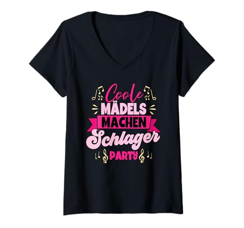Damen Coole Mädels machen Schlagerparty Frauen Schlager T-Shirt mit V-Ausschnitt Damen Coole Mädels machen Schlagerparty Frauen Schlager T-Shirt mit V-Ausschnitt von Schlagerparty Outfit