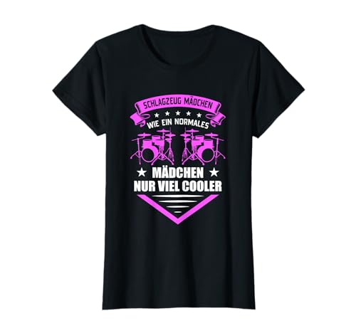 Schlagzeug Mädchen Drummer Schlagzeugerin T-Shirt von Schlagzeug Frau Musik Geschenkideen