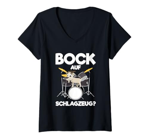 Damen Schlagzeug Lustig Party Musiker Gadgets Schlagzeuger T-Shirt mit V-Ausschnitt von Schlagzeug Gadgets & Schlagzeuger Geschenke