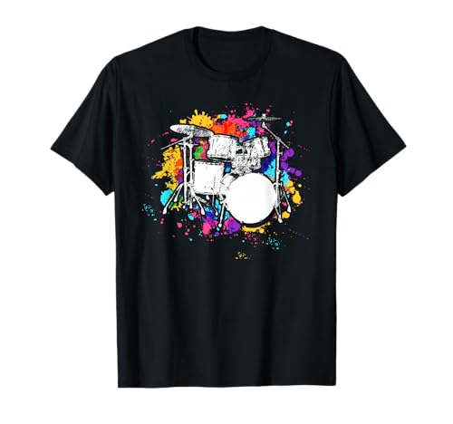 Schlagzeug Tshirt für Drummer Herren Drumset Drums Kinder T-Shirt von Schlagzeug Geschenk Drumsticks Musik Instrument