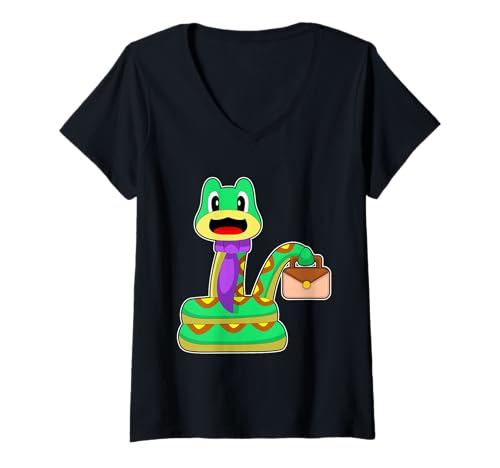 Damen Schlange Handtasche T-Shirt mit V-Ausschnitt Damen Schlange Handtasche T-Shirt mit V-Ausschnitt von Schlange Handtasche