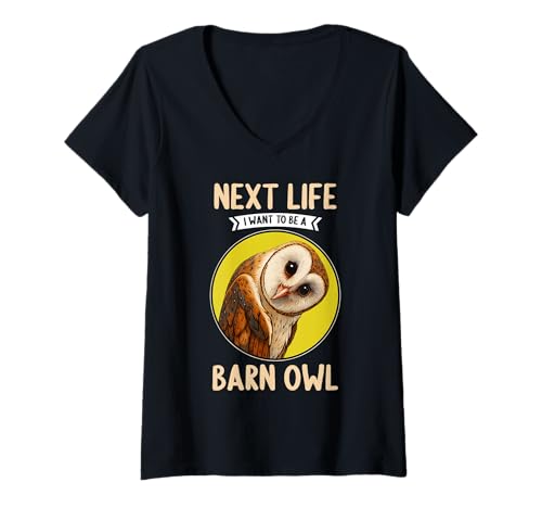 Damen Schleiereulen Schleiereule T-Shirt mit V-Ausschnitt Damen Schleiereulen Schleiereule T-Shirt mit V-Ausschnitt von Schleiereulen Schleiereule Tier Shop