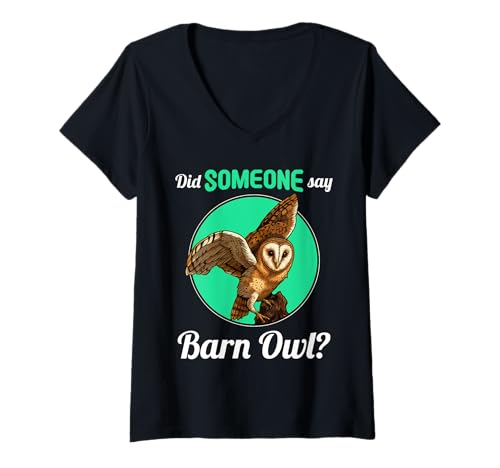 Damen Schleiereulen Schleiereule T-Shirt mit V-Ausschnitt von Schleiereulen Schleiereule Tier Shop