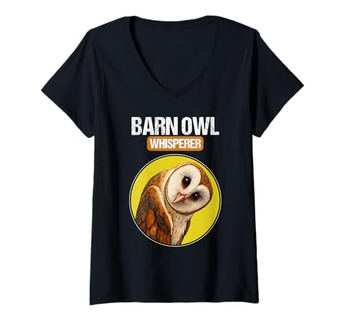 Damen Schleiereulen Schleiereule T-Shirt mit V-Ausschnitt von Schleiereulen Schleiereule Tier Shop