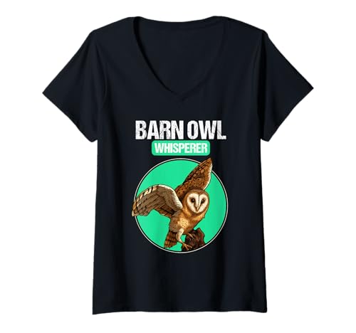 Damen Schleiereulen Schleiereule T-Shirt mit V-Ausschnitt Damen Schleiereulen Schleiereule T-Shirt mit V-Ausschnitt von Schleiereulen Schleiereule Tier Shop