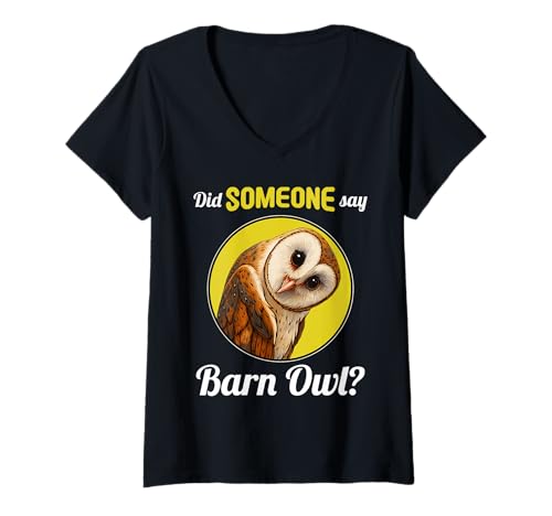 Damen Schleiereulen Schleiereule T-Shirt mit V-Ausschnitt Damen Schleiereulen Schleiereule T-Shirt mit V-Ausschnitt von Schleiereulen Schleiereule Tier Shop