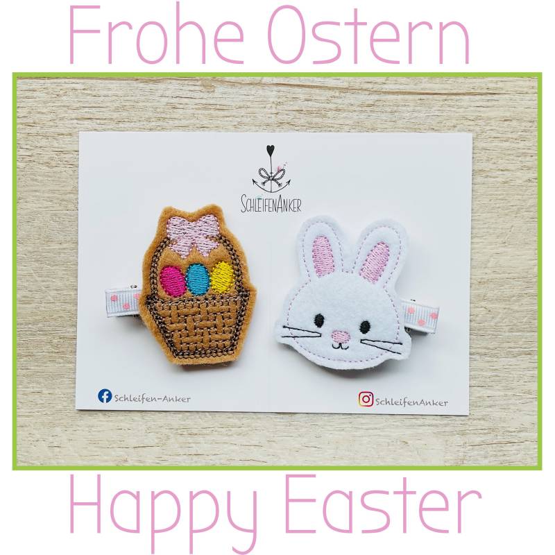 2Er Set | Filz Haarspangen Im Ostern Design von SchleifenAnker