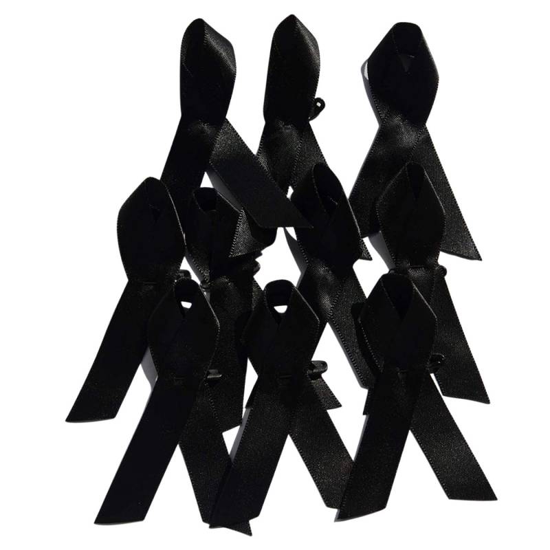 10 Stück Trauerschleife, Trauerschmuck, Kondolenz, Anstecker, Aidsschleife, Anstecknadel von Schleifenparadies