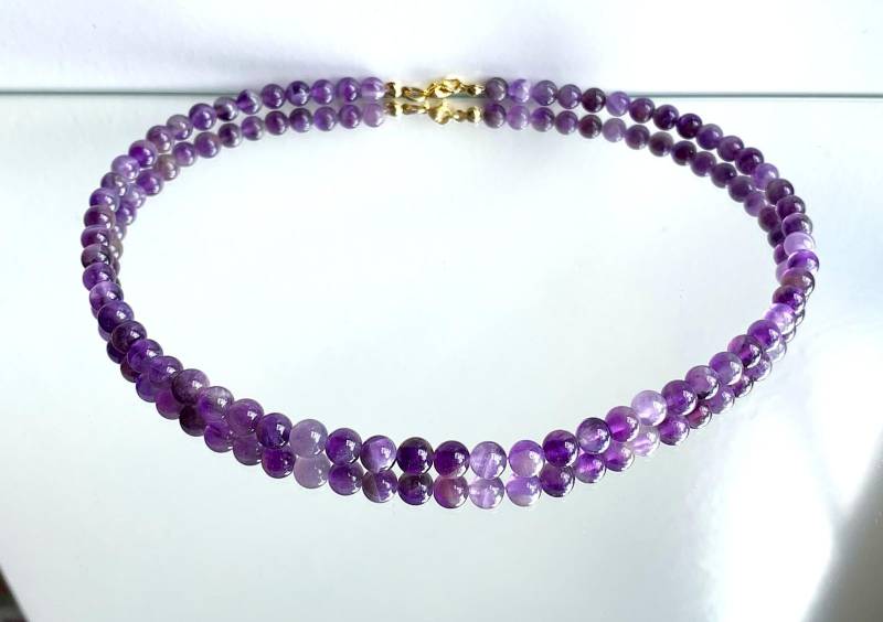 Amethyst Kette Aus Perlen 6mm von SchlesierDesigns