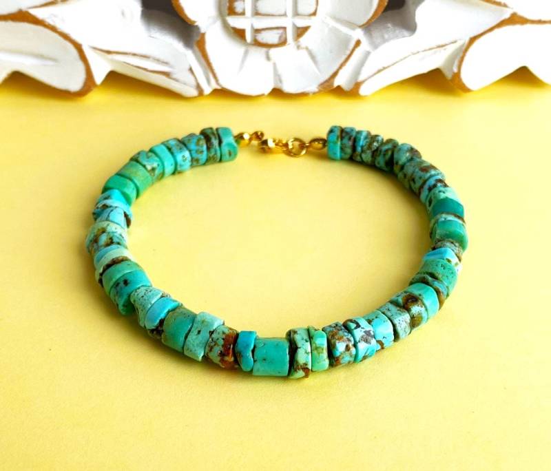 Armband Aus Türkis | Disks 7~8x1.5~4.5mm Natürlich & Ungefärbt - Kein Gefärbter Howlith Etc von SchlesierDesigns
