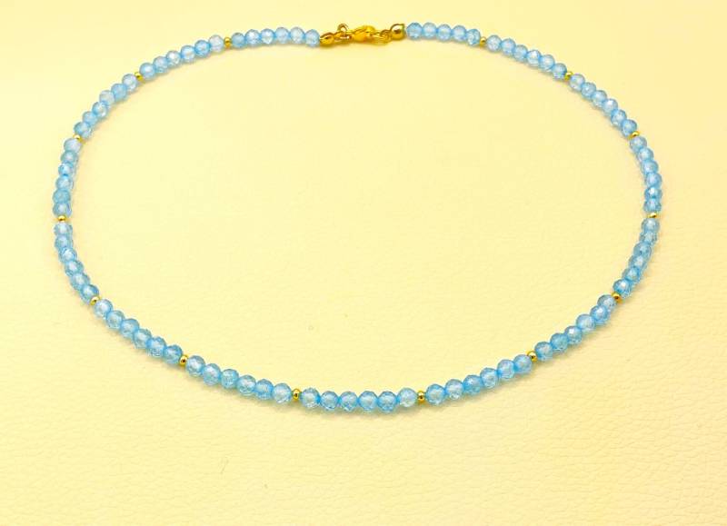 Blauer Topas Aa Eine Farbe Zum Verlieben Natürlich Ungefärbt; Perlen 4 - 4mm Im Zauberhaften Schliff Mit Miniperlen; von SchlesierDesigns