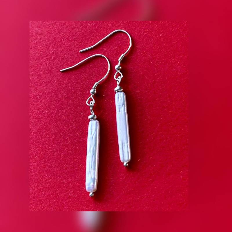 Edle Ohrringe Aus Keshi Barock-Sticks Und Sterlingsilber von SchlesierDesigns