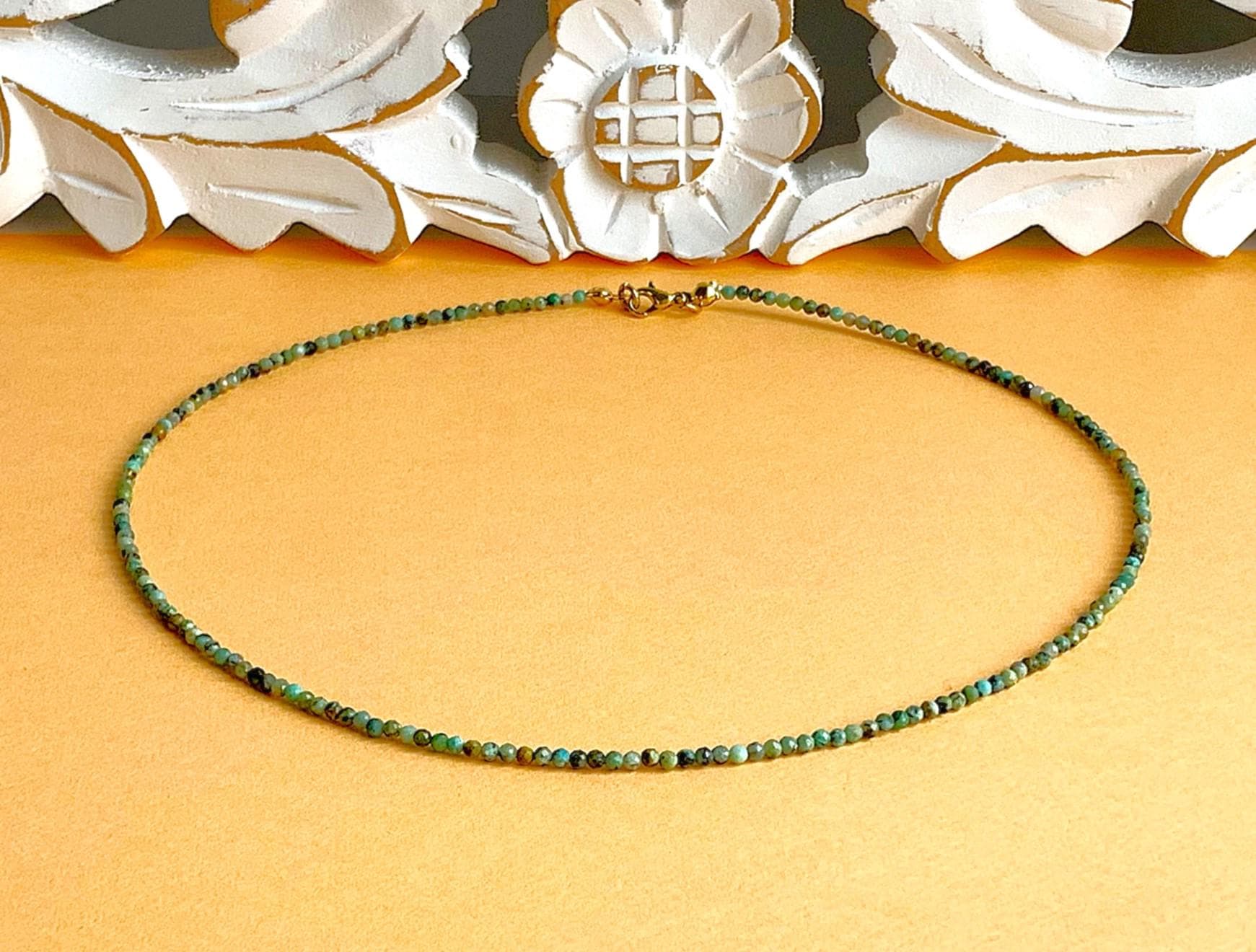 Kette Aus Echtem Grünen Türkis; Natürliche Ungefärbte 2mm-Perlen Mit Facetten - Kein Gefärbter Howlith Etc Kette Aus Echtem Grünen Türkis; Natürliche Ungefärbte 2mm-Perlen Mit Facetten - Kein Gefärbter Howlith Etc von SchlesierDesigns