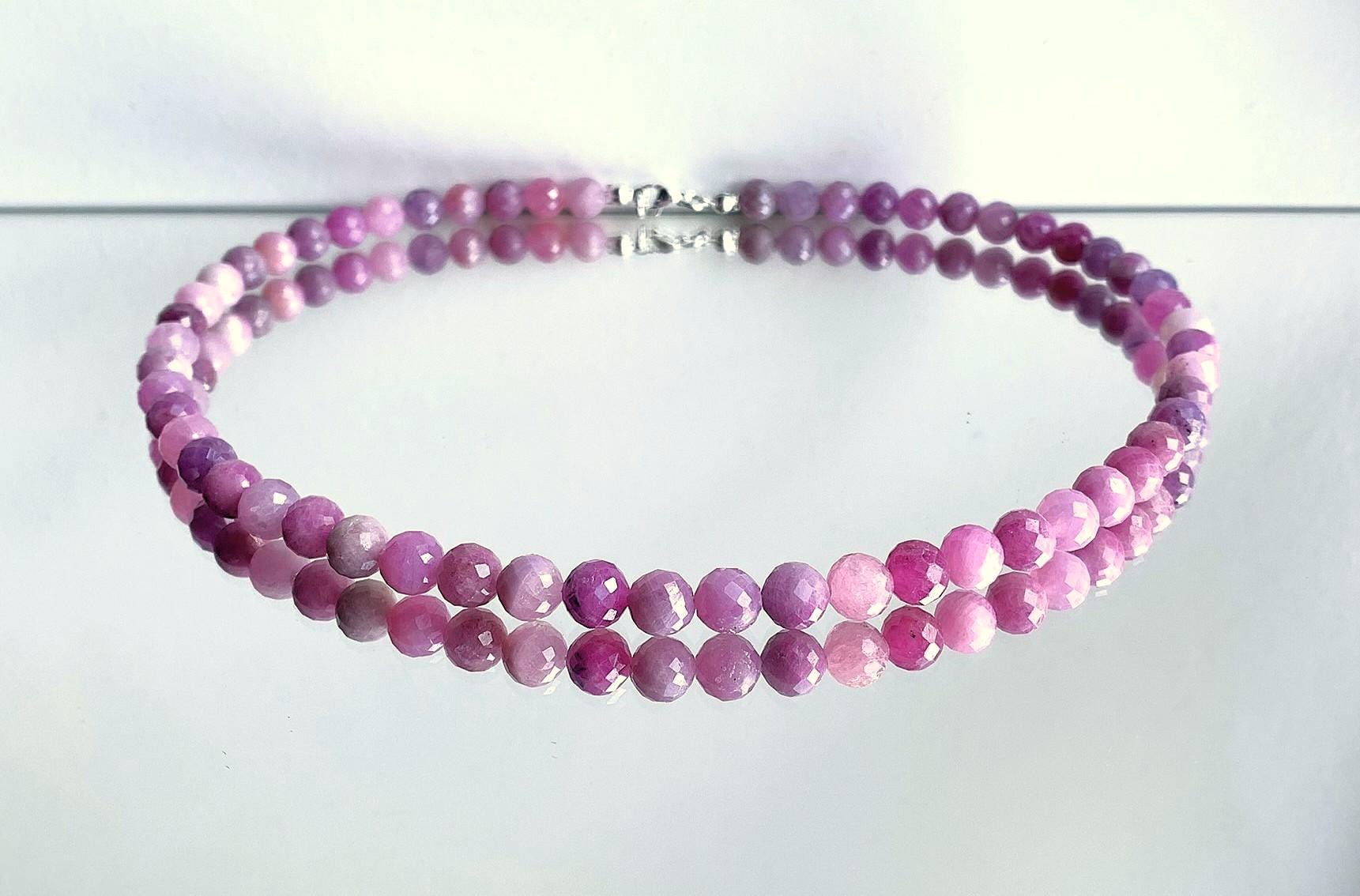 Kette Aus Rubin-Perlen 7, 5mm Facettiert | Ungefärbt von SchlesierDesigns