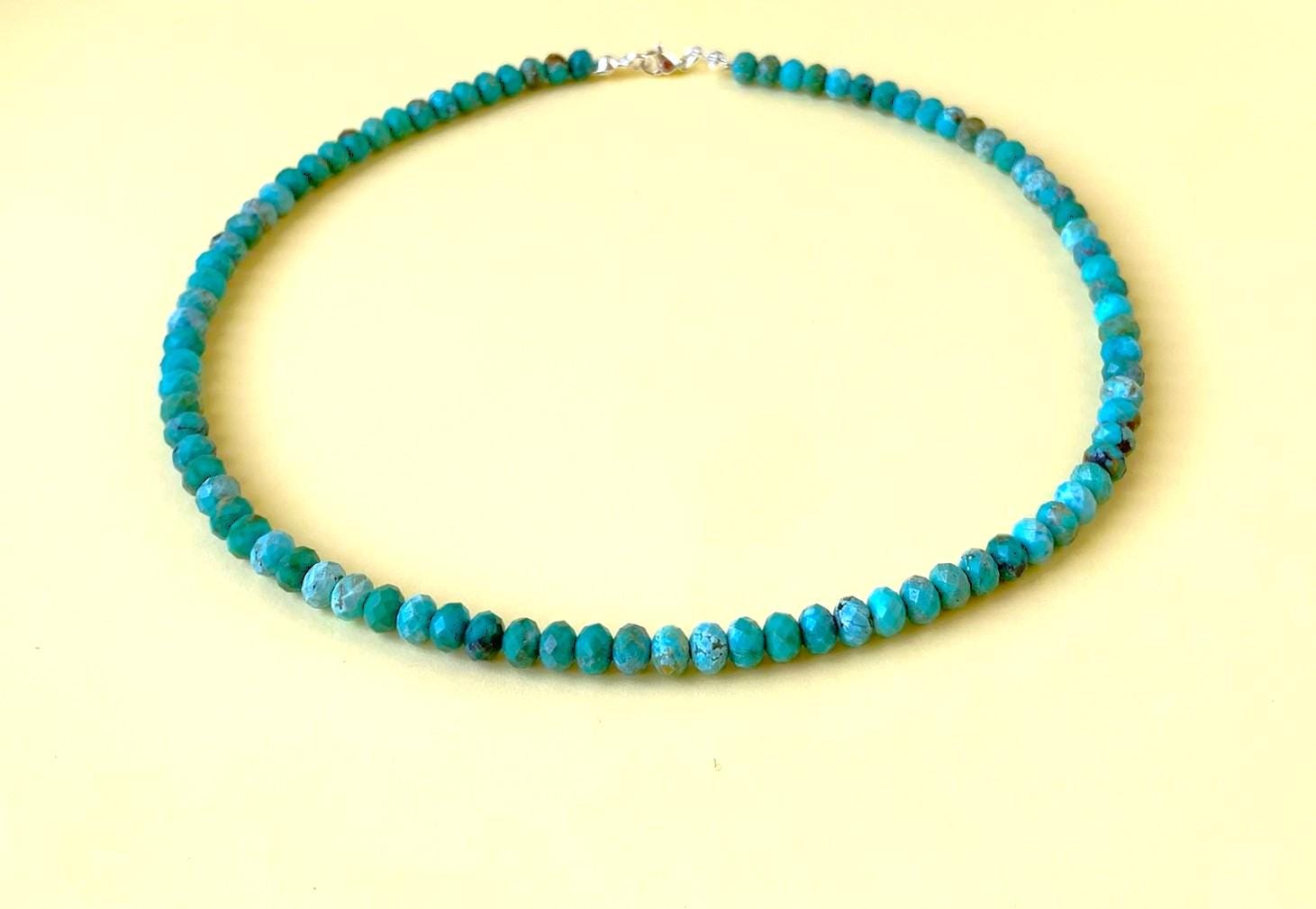 Kette Aus Türkis Fundort Hubei; Natürliche & Ungefärbte Rondelle 6x4, 5mm Facettiert - Kein Gefärbter Howlith Etc Kette Aus Türkis Fundort Hubei; Natürliche & Ungefärbte Rondelle 6x4, 5mm Facettiert - Kein Gefärbter Howlith Etc von SchlesierDesigns