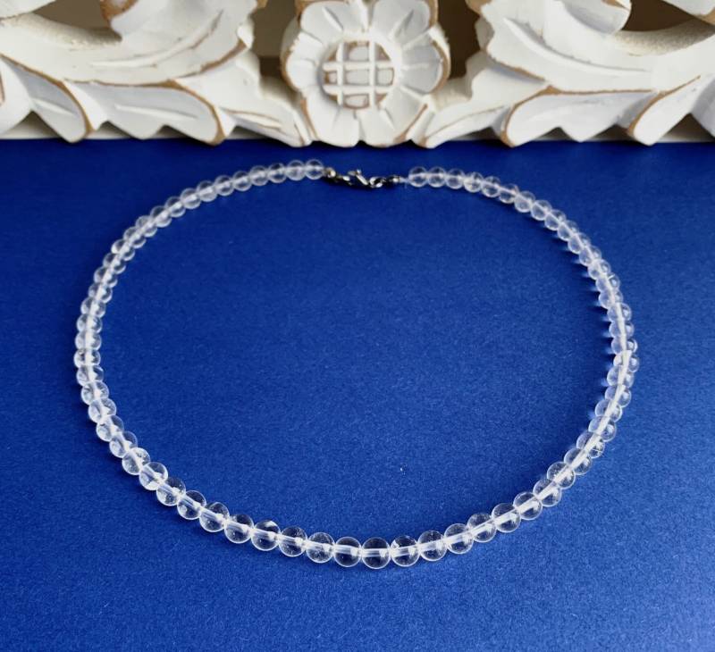 Klarer Bergkristall - Eingefangene Tautropfen Perlen Rund 6mm von SchlesierDesigns