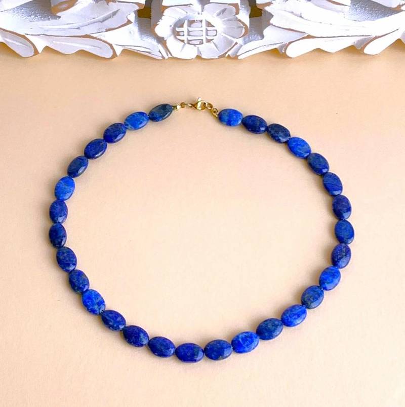 Lapislazuli A Ovale 14x10x4mm | Natürlich Ungefärbt Als Kette von SchlesierDesigns