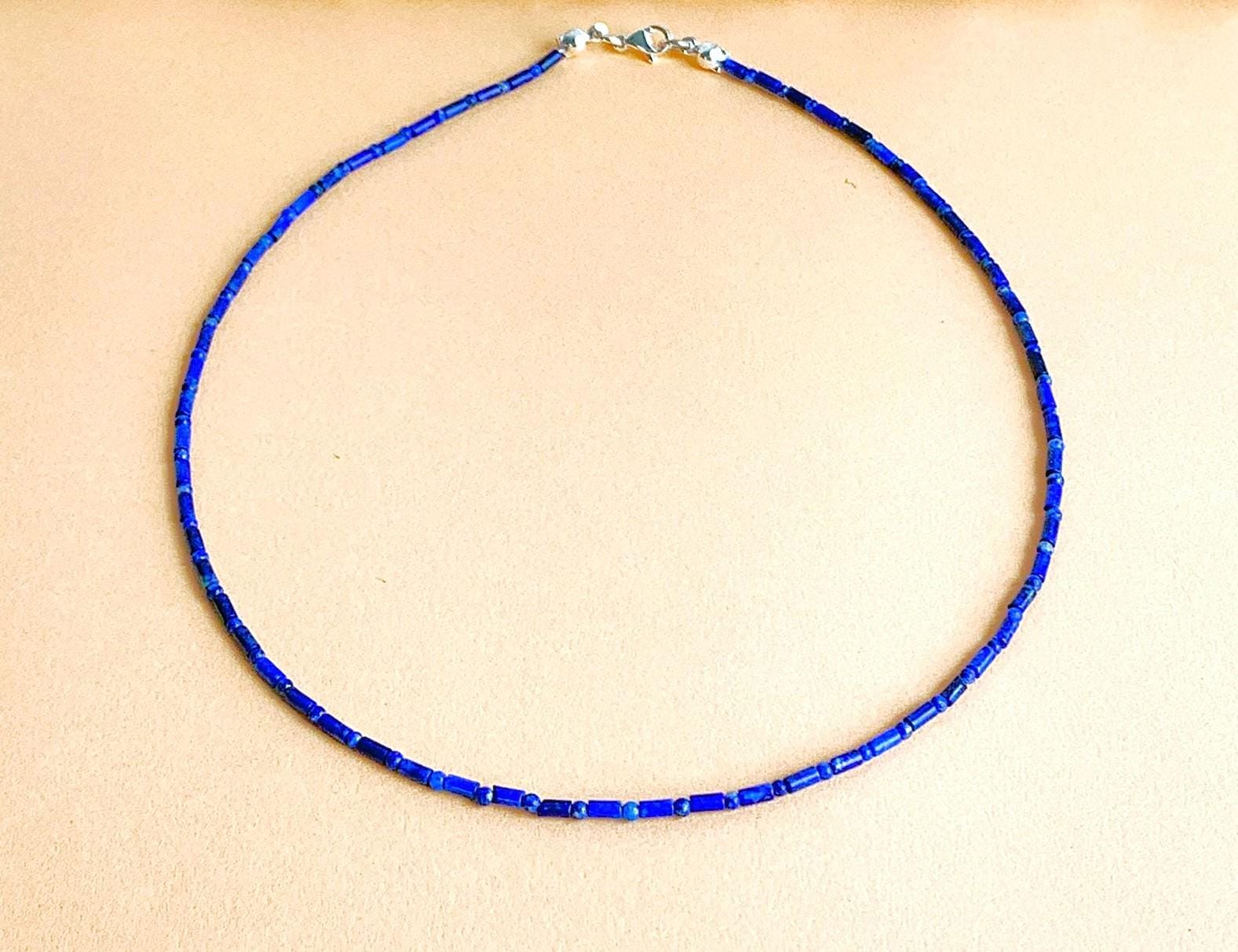 Lapislazuli Aa Röhren 4, 5x2, 5mm Mit Ab 2mm Rund | Beide Natürlich Ungefärbt Als Kette Lapislazuli Aa Röhren 4, 5x2, 5mm Mit Ab 2mm Rund | Beide Natürlich Ungefärbt Als Kette von SchlesierDesigns