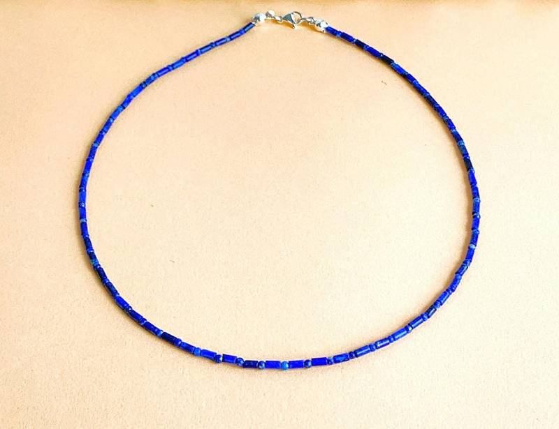 Lapislazuli Aa Röhren 4, 5x2, 5mm Mit Ab 2mm Rund | Beide Natürlich Ungefärbt Als Kette Lapislazuli Aa Röhren 4, 5x2, 5mm Mit Ab 2mm Rund | Beide Natürlich Ungefärbt Als Kette von SchlesierDesigns
