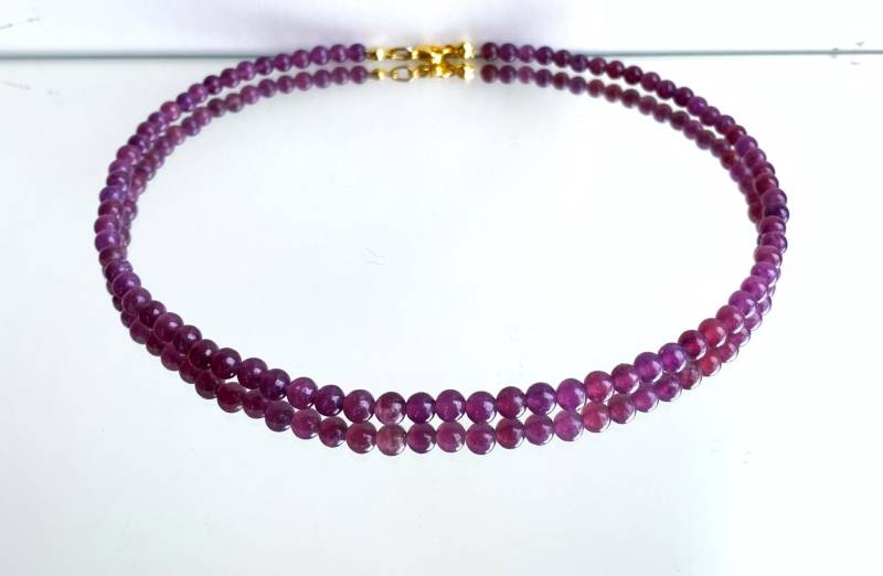 Lepidolith | Ungefärbt Rund, 4mm - Perlen Wie Kleine Rote Weinbeeren ; von SchlesierDesigns