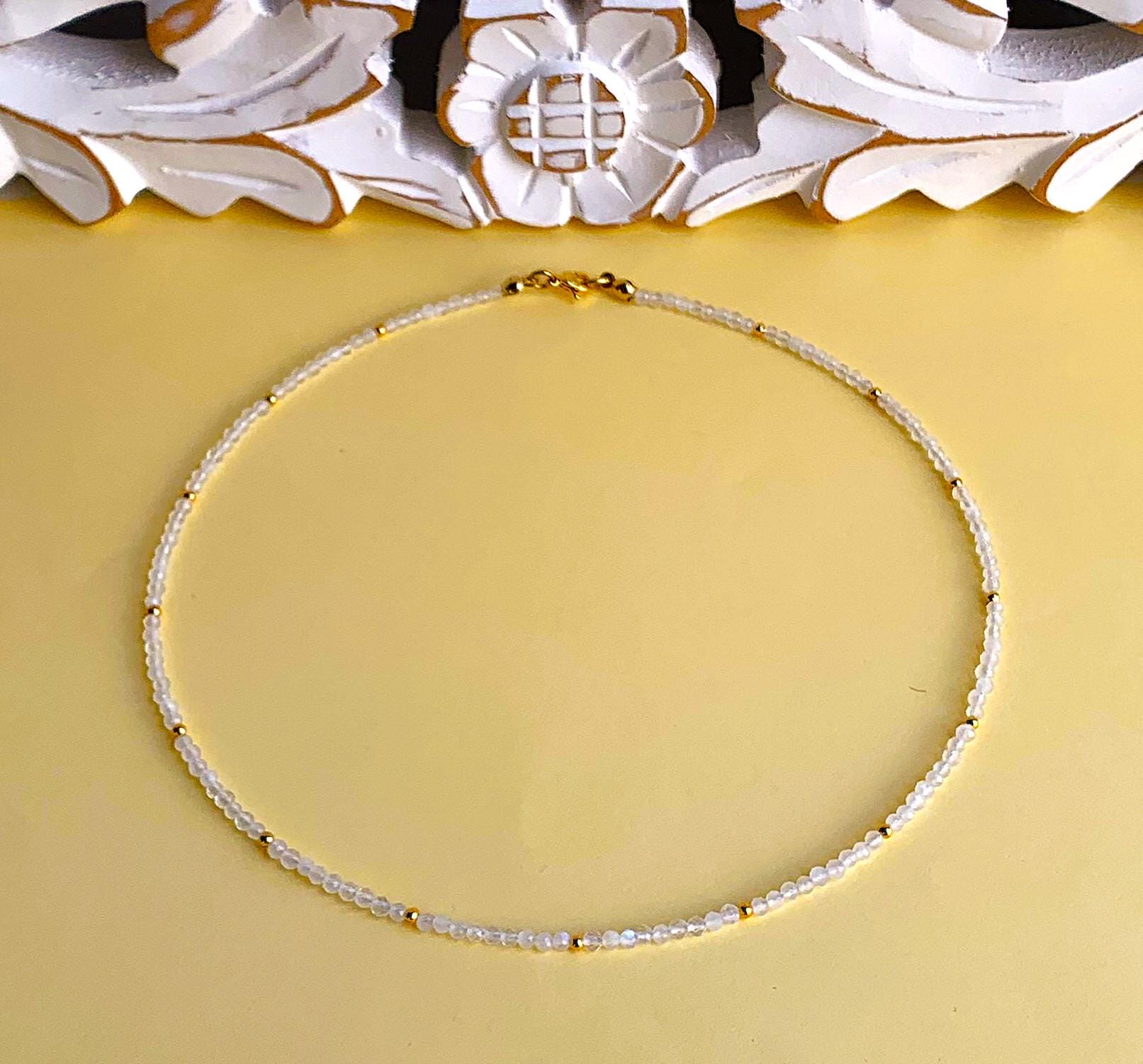 Mondstein Aaa Perlen 2, 5-3 Mm Mit Facetten Und Miniperlen - Mondstein Aaa Perlen 2, 5-3 Mm Mit Facetten Und Miniperlen - von SchlesierDesigns