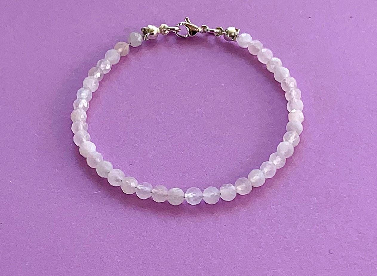 Mondstein Aaa Perlen 4mm Mit Facetten Als Armband von SchlesierDesigns