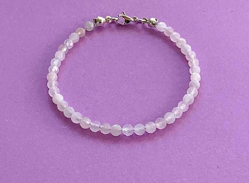 Mondstein Aaa Perlen 4mm Mit Facetten Als Armband von SchlesierDesigns