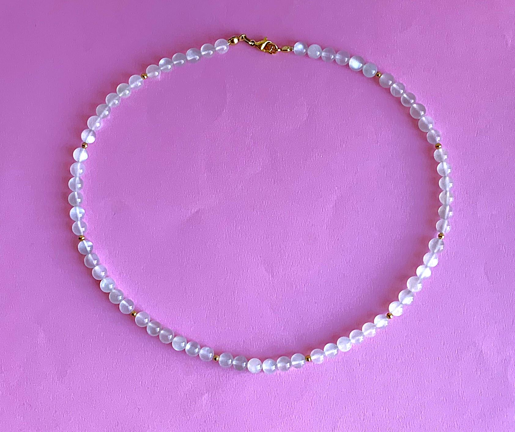 Mondstein Weiß Aaa Perlen 5-6mm Als Geheimnisvoll Schimmernde Kette Mit Miniperlen - von SchlesierDesigns