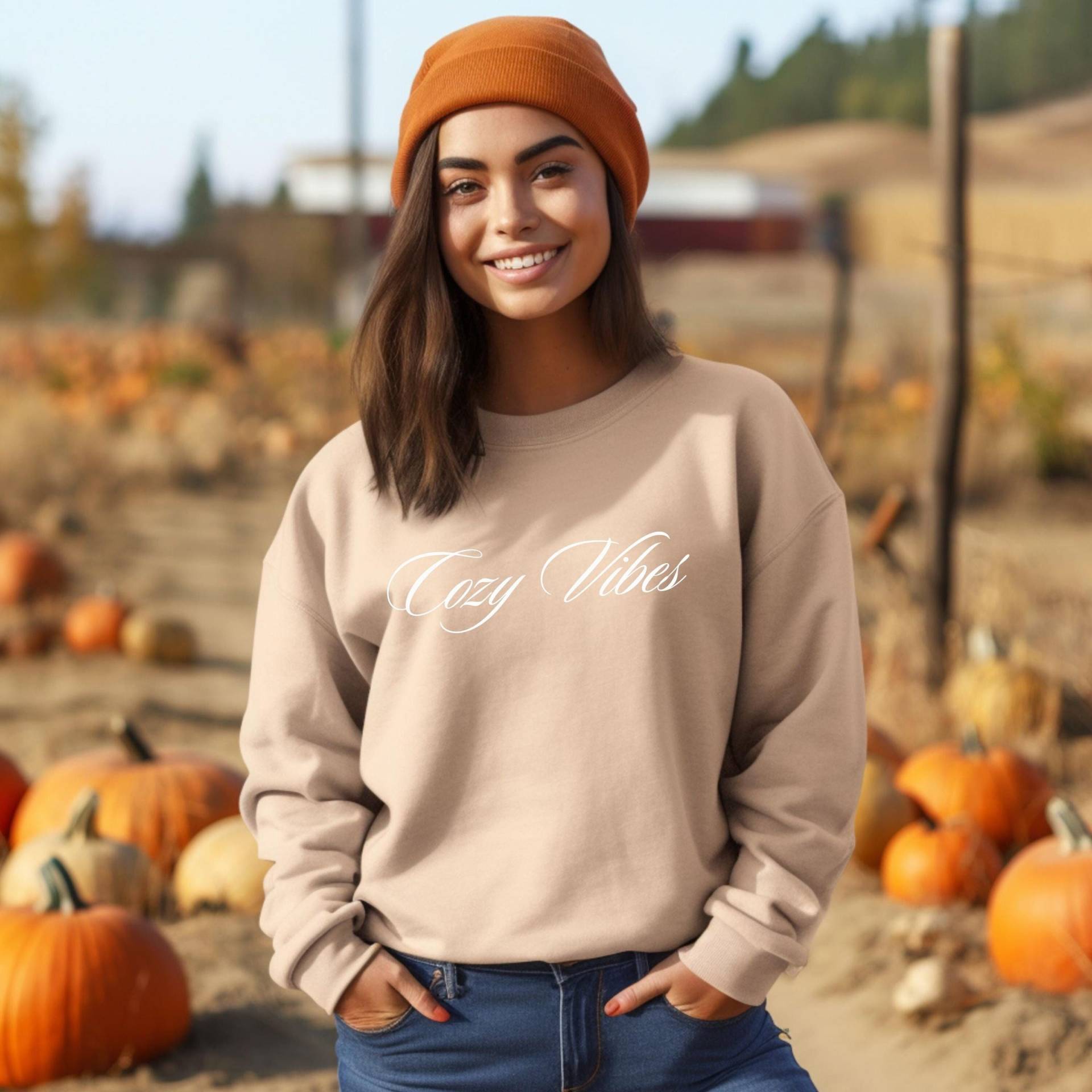 Cozy Vibes Sweatshirt | Geschenk Für Herbstliebhaber Kuscheliger Herbstpullover Retro Herbst Minimalistisch Frauen von SchlichtDesignStudio